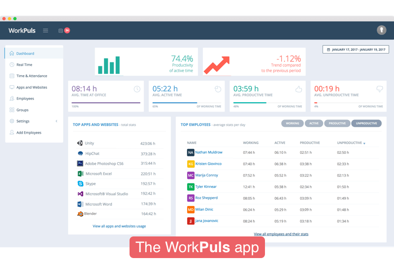 workpuls application screenshot