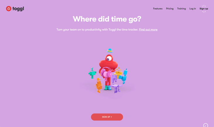 a screenshot of Toggl website